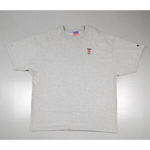 Champion x Broken Roses T-Shirt Mens XL. Y2K‎ Vintage Grey Tee.